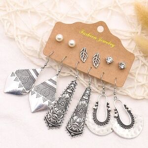 **DEONI* 12-Pc Silver Bohemia Hollow Out Fashion Earring Set